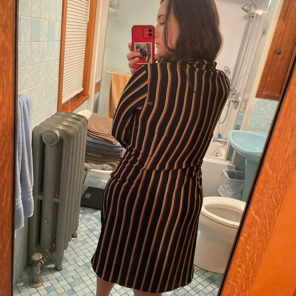 Striped Button Down Collared Dress - Picture 3 of 6